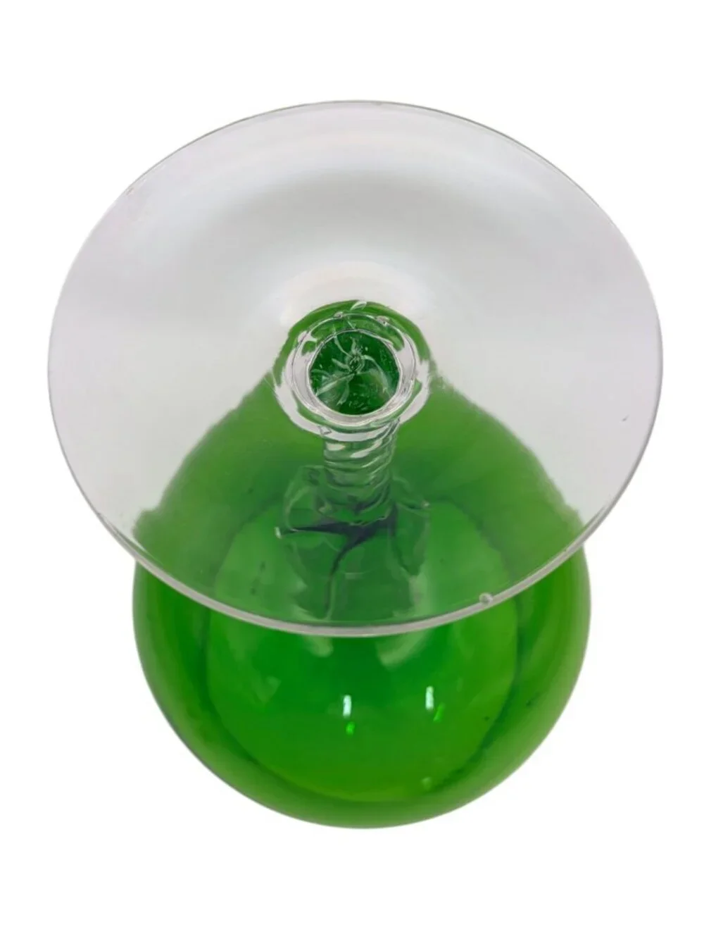 VTG Empoli Italian Green Glass Ice Jar with Lid Apothecary Candy Dish W/Tongs